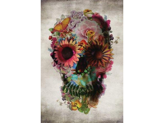 Flower Skull Flower Skull Poster Print (22 x 34)