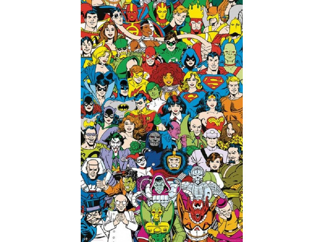 Dc Comics Retro Comic Characters Poster Print (22 x 34)