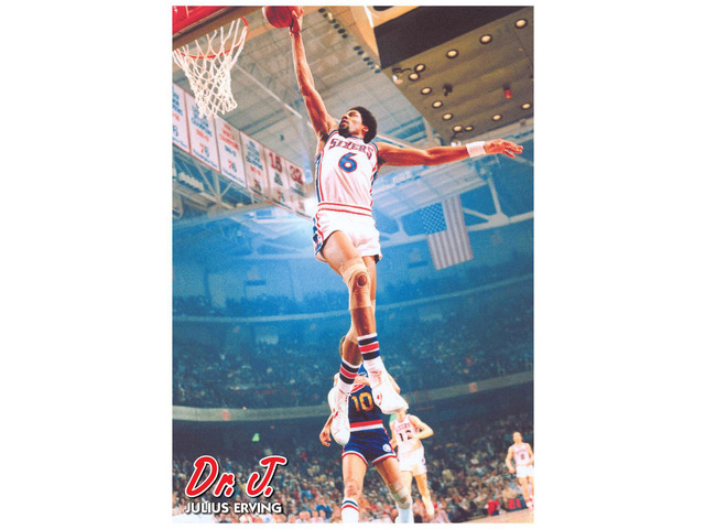 Dr. J Julius Erving Dunk Poster Print (24 X 36)