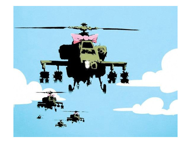 Banksy Helicopter Print Poster Print (20 x 16)
