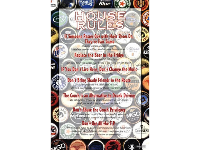 House Rules - Beer Poster Print (24 x 36)