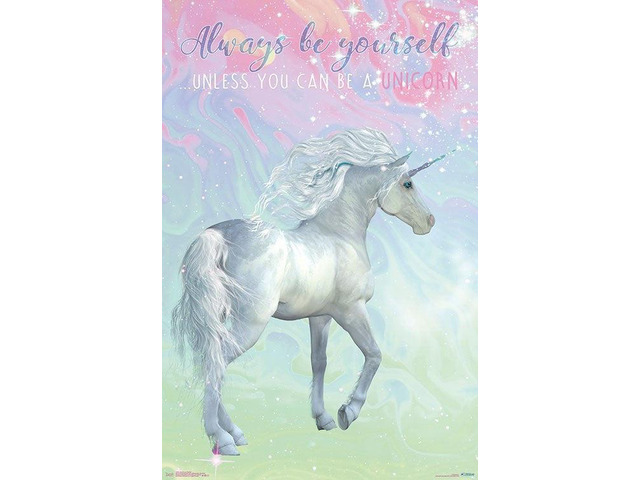 Unicorn On Pastels Poster Print (22 x 34)