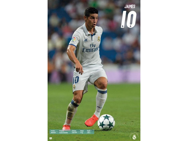 Real Madrid - James Rodriguez 16 Poster Print (22 x 34)