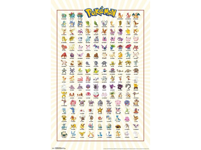 Pokemon - Kanto Grid Poster Print (22 x 34)