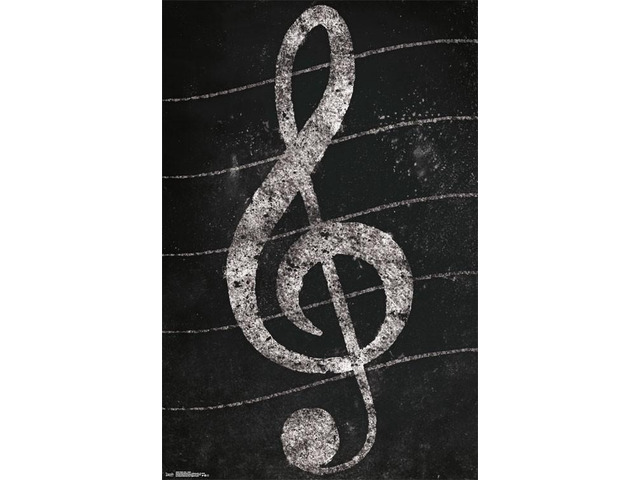 Treble Clef - Chalk Poster Print (22 x 34)