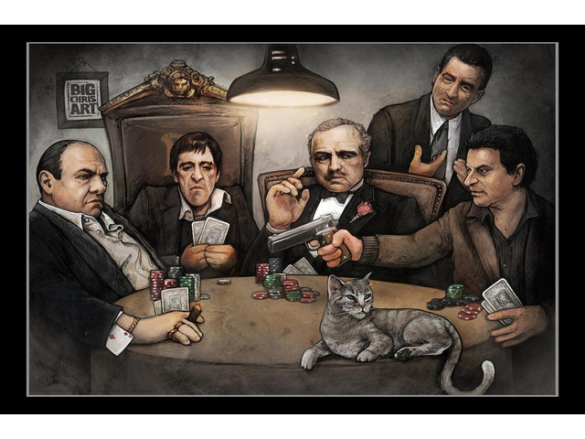Gangsters Poker Playing Poker Poster Print (34 x 22)