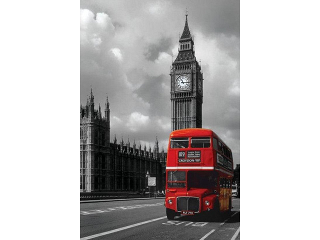 London - Red Bus Poster (24 x 36)