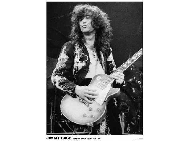 Led Zeppelin Jimmy Page Earls Court Poster (24 x 36)