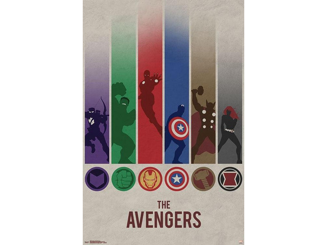 Avengers - Minimalist Logo Poster Print (22 x 34)