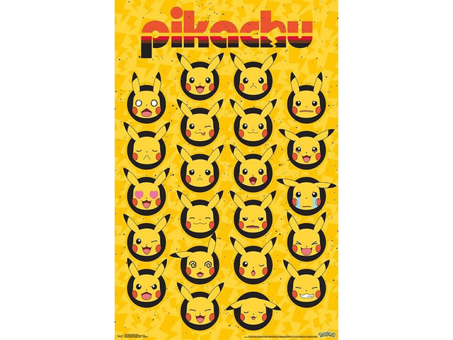 Pokemon - Pikachu Faces Poster Print (22 x 34)
