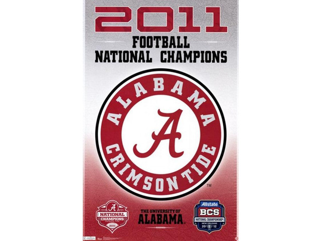 BCS Alabama Crimson Tide Football National Champions 2011 Poster Print (24 x 36)