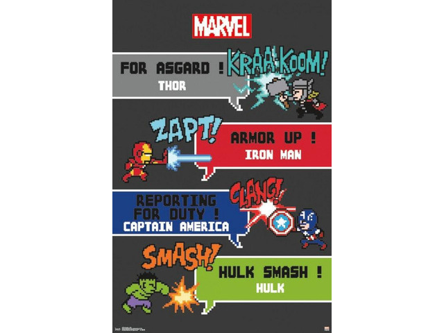 Avengers - 8 Bit Poster Print (22 x 34)