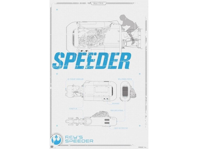Star Wars Speeder Blueprint Poster Print (22 x 34)