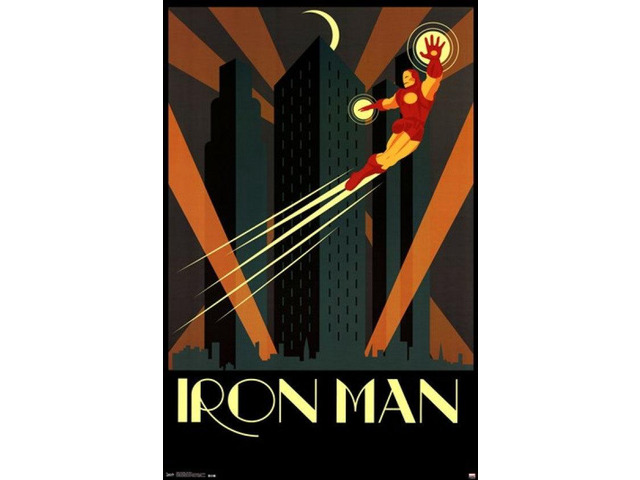 Marvel Iron Man - Art Deco Poster Print (24 x 36)