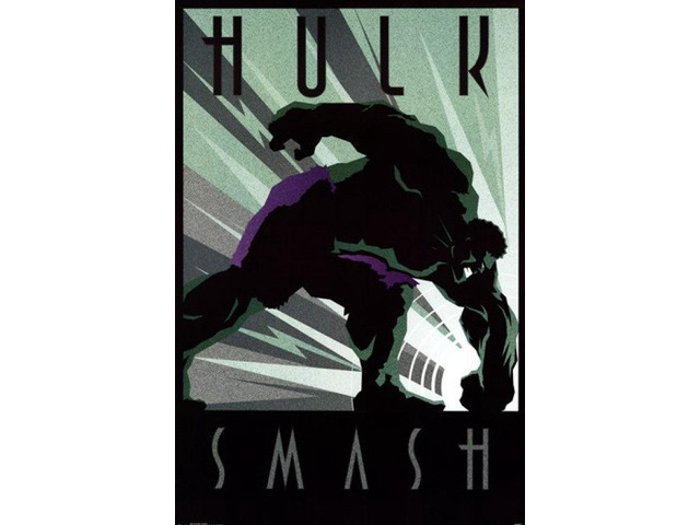 The Hulk - Art Deco Poster Print (24 x 36)