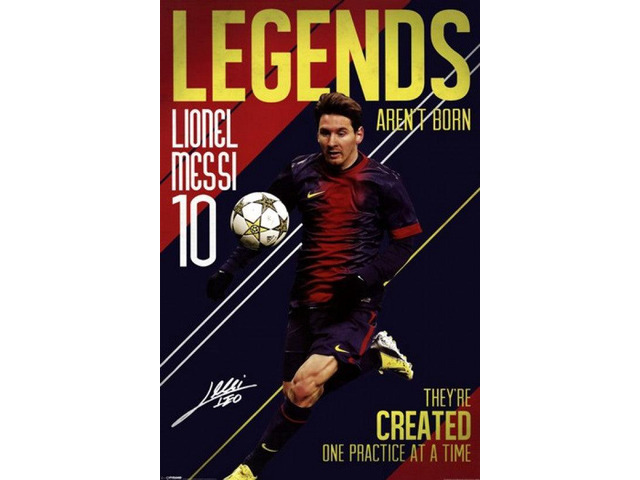 Messi - Legends Aren't Born Poster Print (22 x 34)