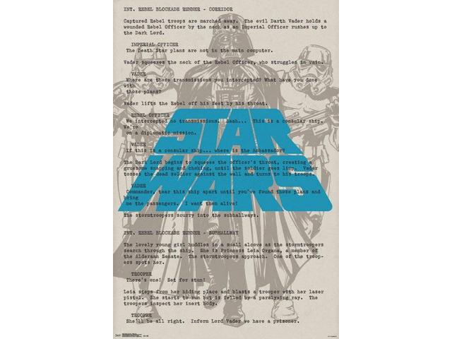 Star Wars - Vader Text Poster Print (24 x 36)