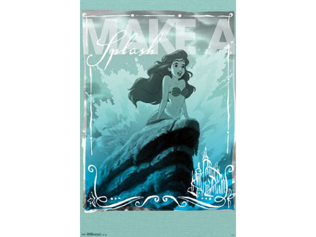 Ariel Little Mermaid- Splash Poster Print (22 x 34)