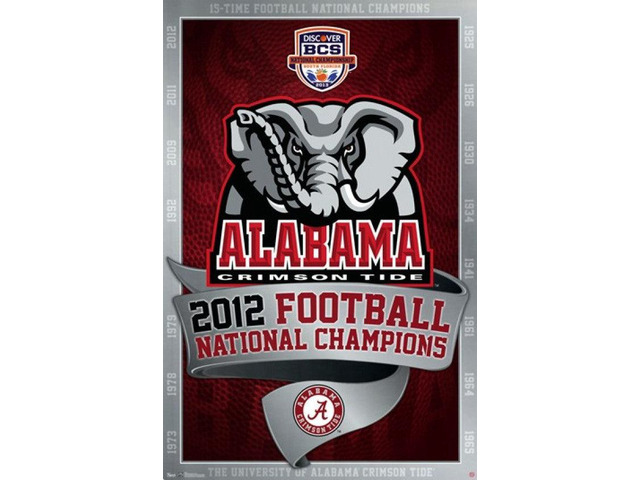 BCS Alabama Crimson Tide Football National Champions 2012 Poster Print (24 x 36)