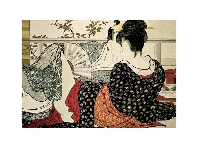 The Lovers Poster Print by Kitagawa Utamaro (14 x 11)