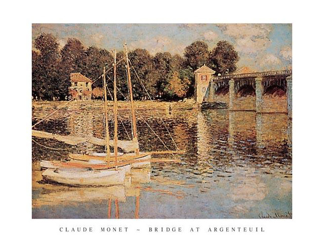Bridge At Argenteuil - Claude Monet Poster Print (28 x 22)
