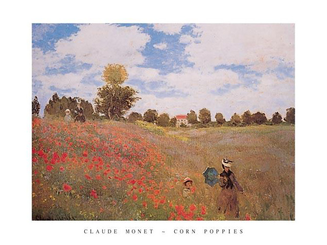 Corn Poppies, 1873 - Claude Monet Poster Print (28 x 22)
