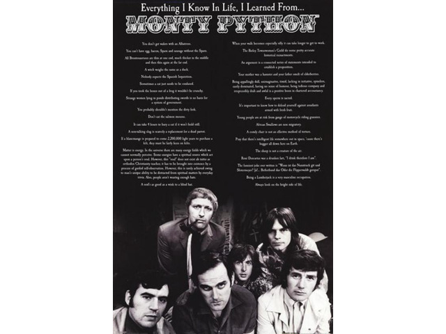 Monty Python - Everything I Know in Life Poster Print (24 x 36)