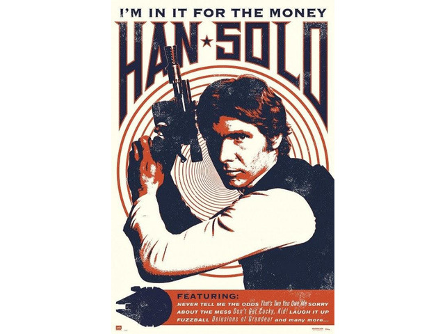 Star Wars Han Solo In It For The Money Poster Print (24 X 36)