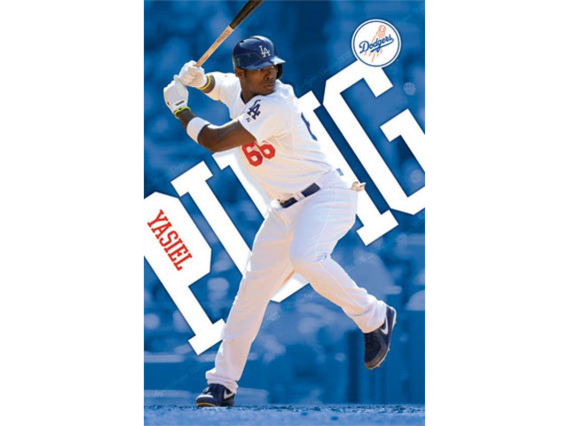 Los Angeles Dodgers & reg - Y Puig 13 Poster Print (22 x 34)