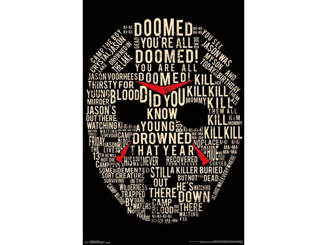 Friday 13th - Text Mask Poster Print (22 x 34)