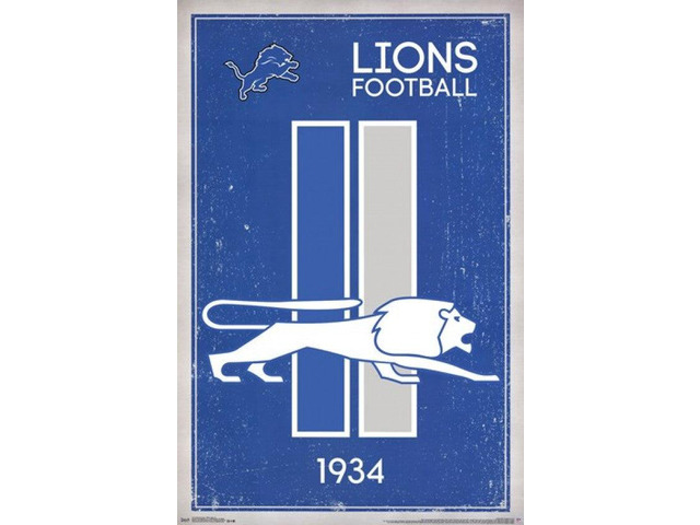 Detroit Lions - Retro Logo 2014 Poster Print (22 x 34)