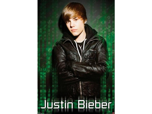 Justin Bieber Green Mural Poster Print (42 x 62)