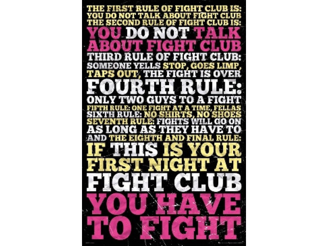 Fight Club - 8 Rules Poster Print (24 X 36)
