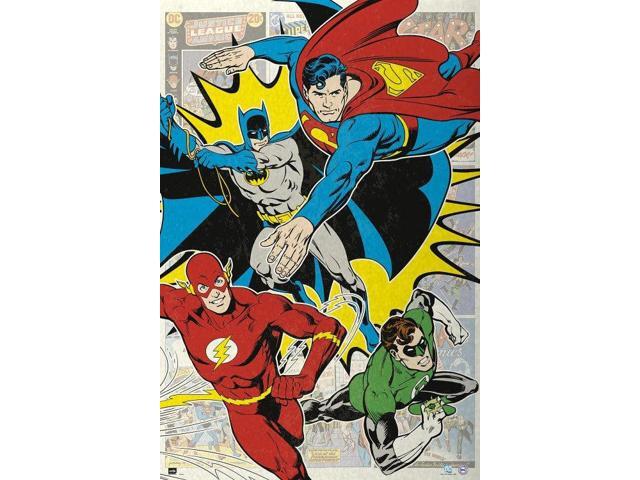 Dc Comic 4 Superheroes Dcorg Poster (24 x 36)