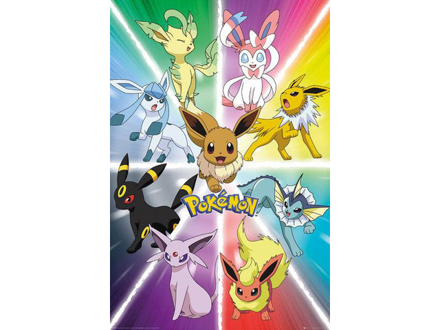 Pokemon Eevee Evolution Poster Print (24 x 36)