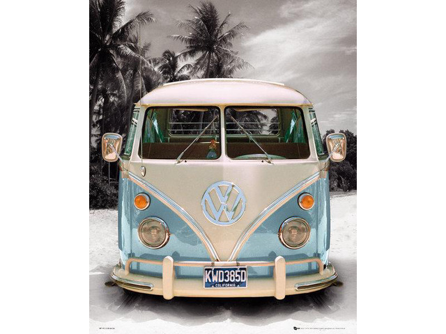 Vw Camper Beach Poster Print (16 x 20)