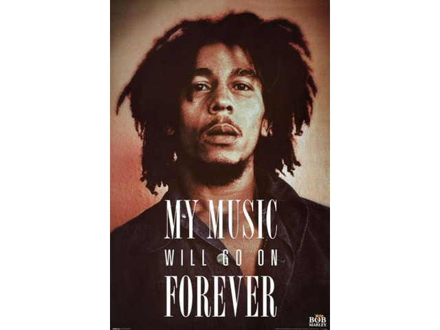 Bob Marley - Music Will Go on Forever Poster Print (22 x 34)
