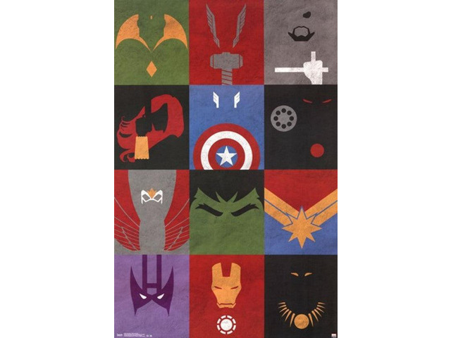 Marvel Avengers - Minimalist Grid Poster Print (22 x 34)