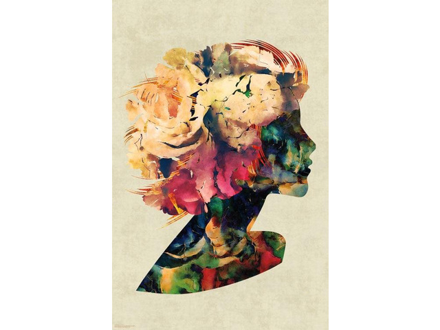 Floral - Woman Poster Print (22 x 34)