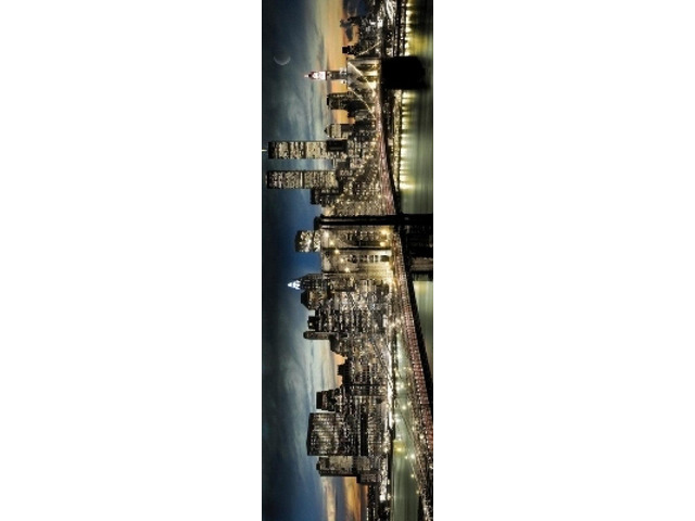 New York City Nightime Moon Poster Print (21 X 62)