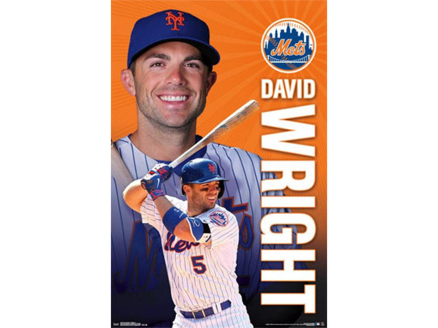 New York Mets & reg - D Wright 15 Poster Print (22 x 34)