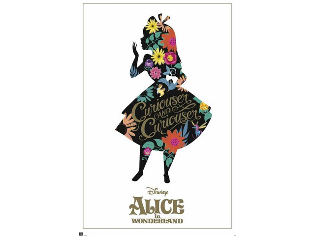 Alice In Wonderland Silhouette Poster (24 x 36)