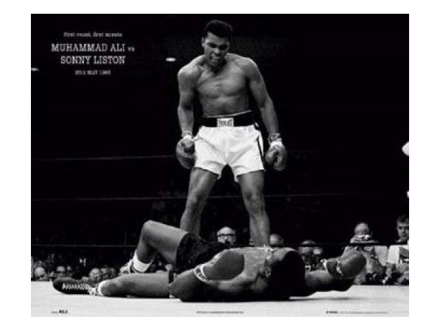 Muhammad Ali - 1965 1St Round Knockout Against Sonny Liston Poster Print (20 X 16)