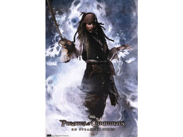 Pirates of the Caribbean 4 _On Stranger Tides_ _ Captain Jack Sparrow Poster Print (22 x 34)
