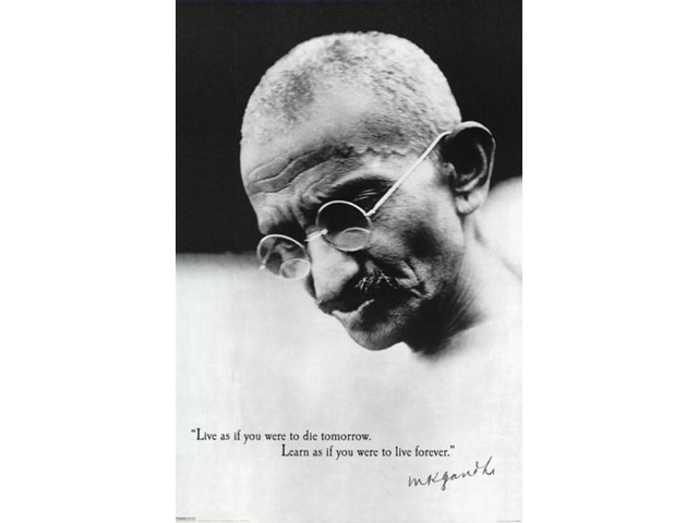 Gandhi - Live Quote Poster Print (24 x 36)