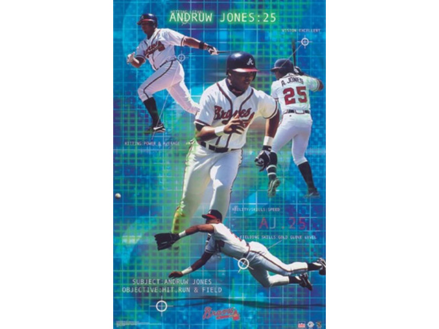 Atlanta Braves Andruw Jones Hit Run Poster Print (24 x 36)