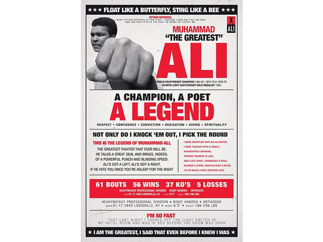 Muhammad Ali Vintage Quotes Poster Print 22 x 34