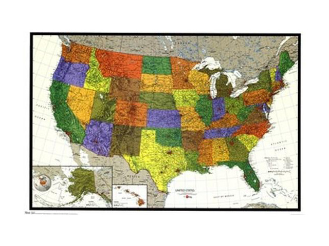 US Map - 09 Poster Print (36 x 24)