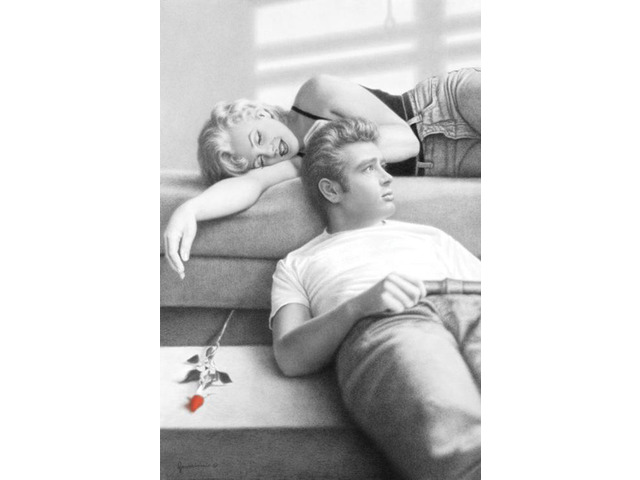 Flute Song - Marilyn Monroe & James Dean Poster Print (24 x 36)