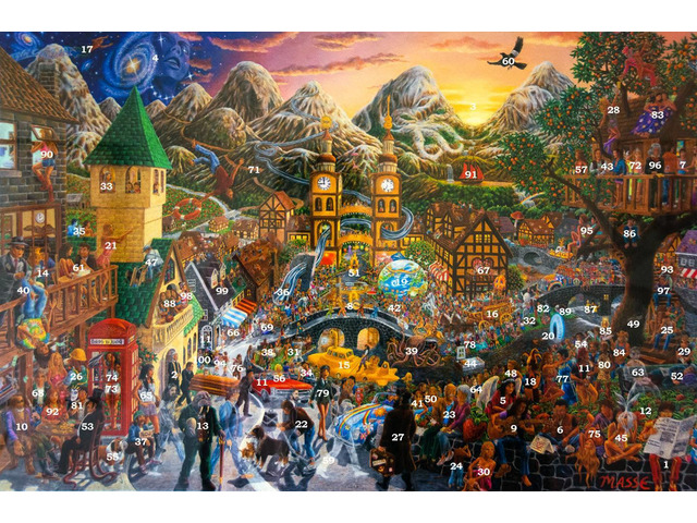 Tom Masse Magical Mystery Tour 100 Beatles Songs Poster Print (24 x 36)
